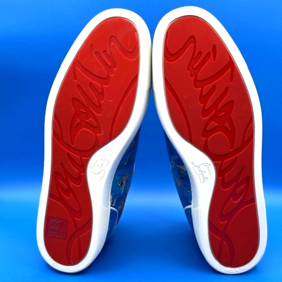 Christian Louboutin Louis Junior Spikes Odissey Greek Islands Print Size 45 NEW - Picture 11 of 12